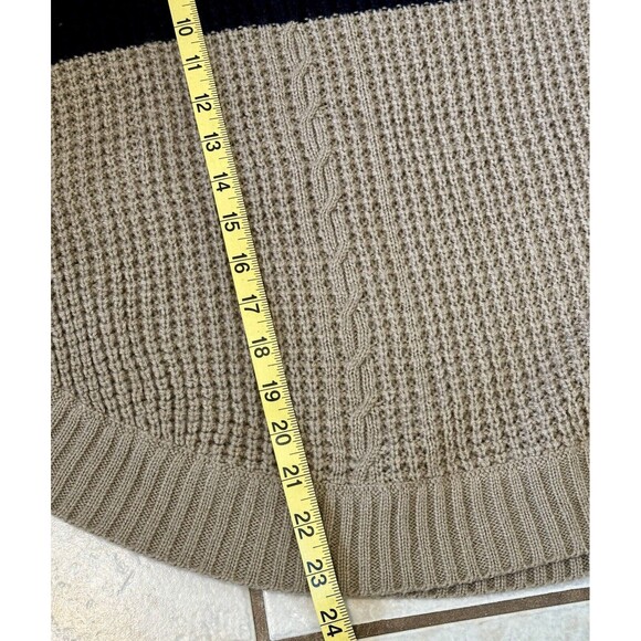 THML Woman Size S Two Tone Knit Poncho Boho Minimalist Lagenlook Coastal Grandma - Picture 9 of 12